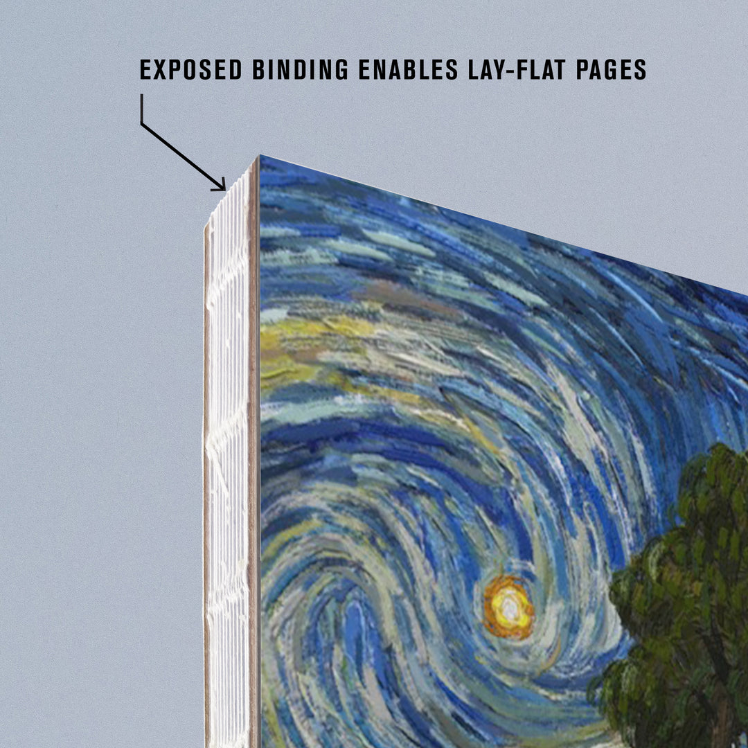 Lined 6x9 Journal, Monterey, California, Starry Night National Park Series, Lay Flat, 193 Pages, FSC paper