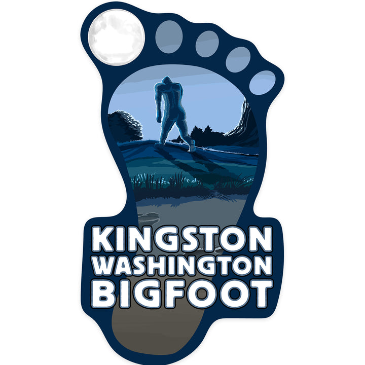 Kingston, Washington Bigfoot, Bigfoot at Night, Contour, Vinyl Sticker