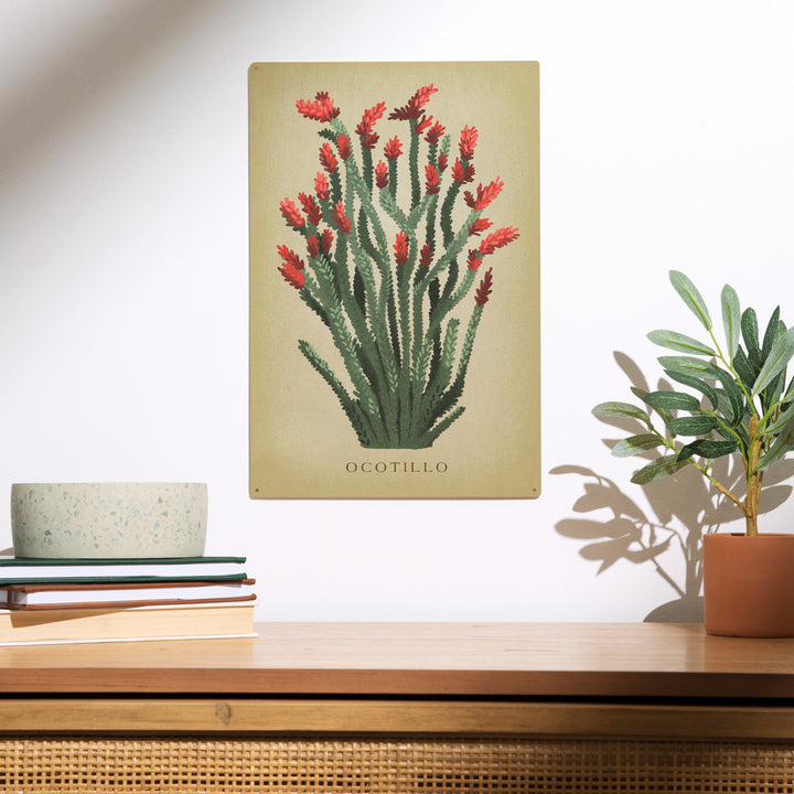 Ocotillo, Vintage Flora, Wood Sign and Postcards
