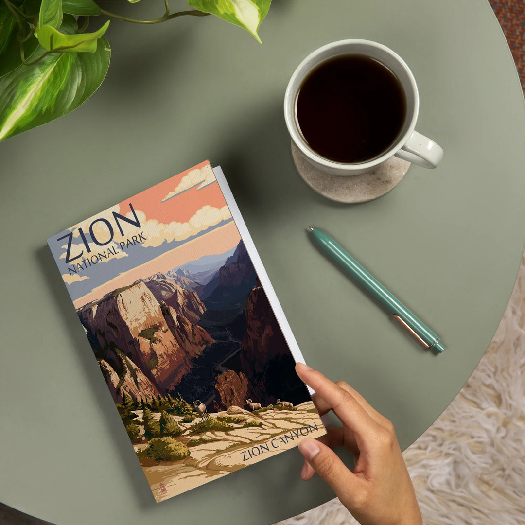 Lined 6x9 Journal, Zion National Park, Utah, Zion Canyon Sunset, Lay Flat, 193 Pages, FSC paper