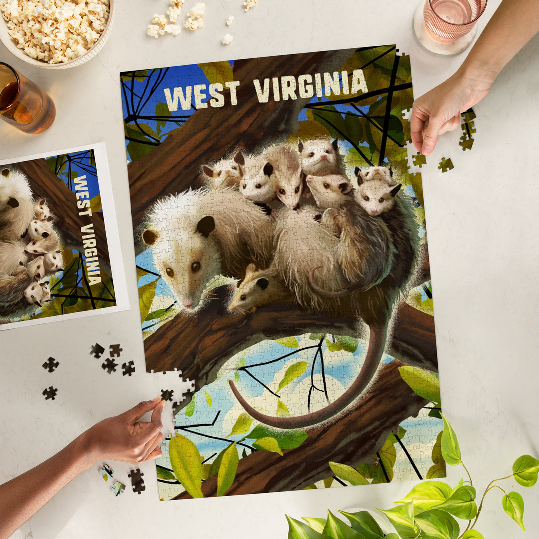 West Virginia, Possum with Babies, 1000 Piece Jigsaw Puzzle