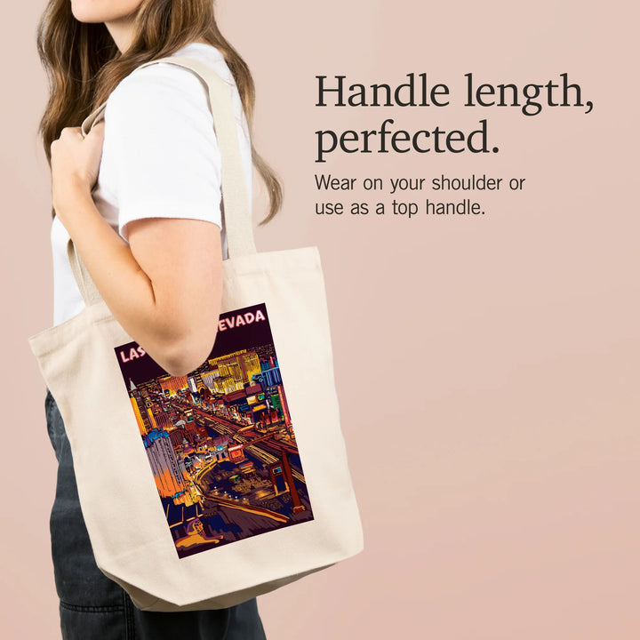Las Vegas, Nevada, View of Strip at Night, Tote Bag