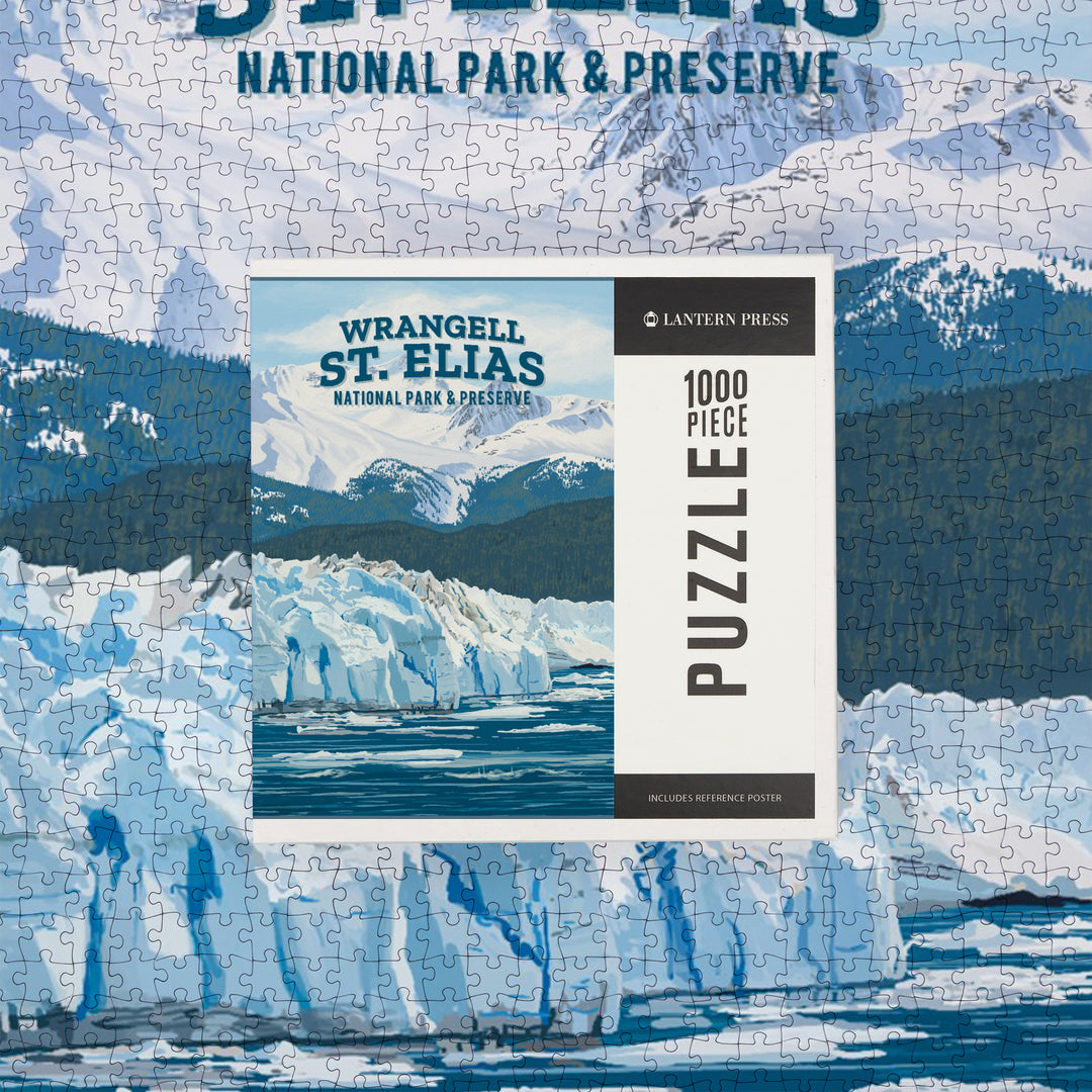 Wrangell-St. Elias National Park and Preserve, Alaska, Painterly National Park Series, Jigsaw Puzzle