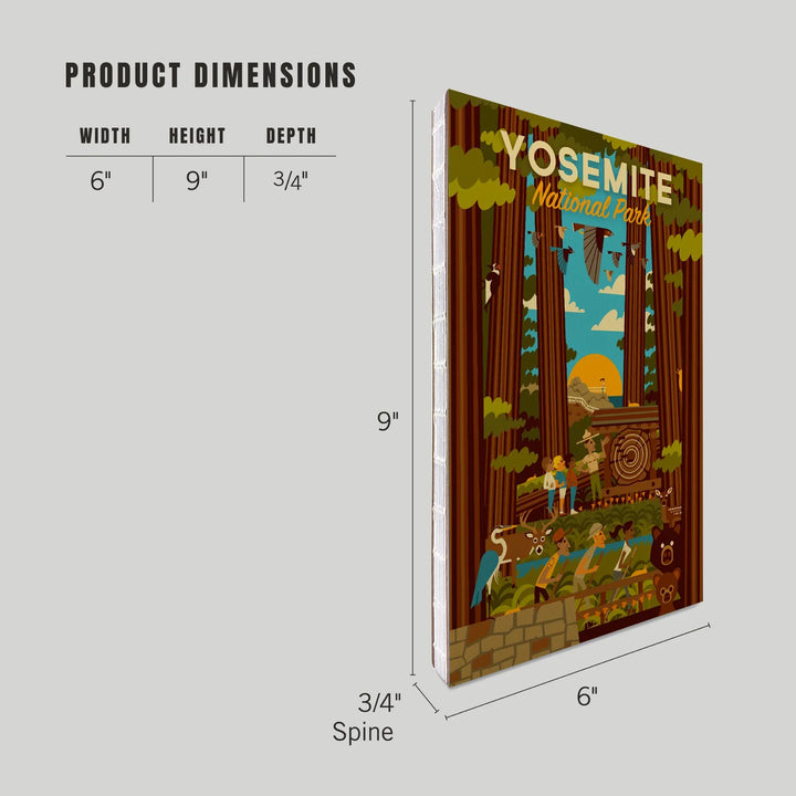 Lined 6x9 Journal, Yosemite National Park, California, Forest, Geometric, Lay Flat, 193 Pages, FSC paper