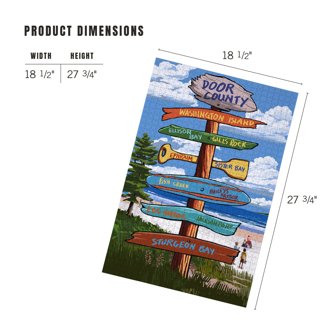 Door County, Wisconsin, Destination Signpost, New, 1000 Piece Jigsaw Puzzle