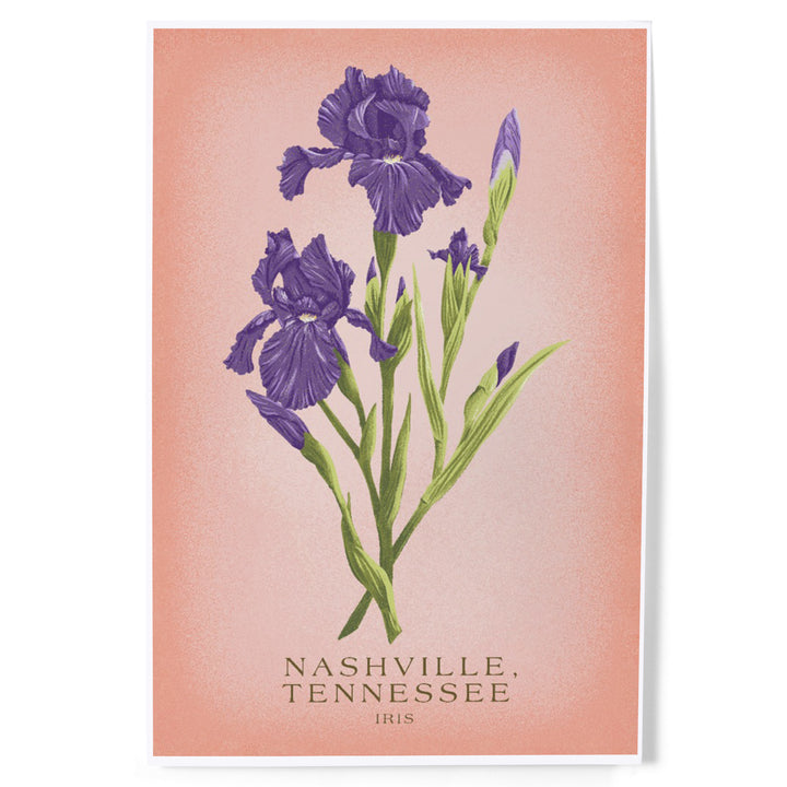 Nashville, Tennessee, Vintage Flora, State Series, Iris, Art & Giclee Prints