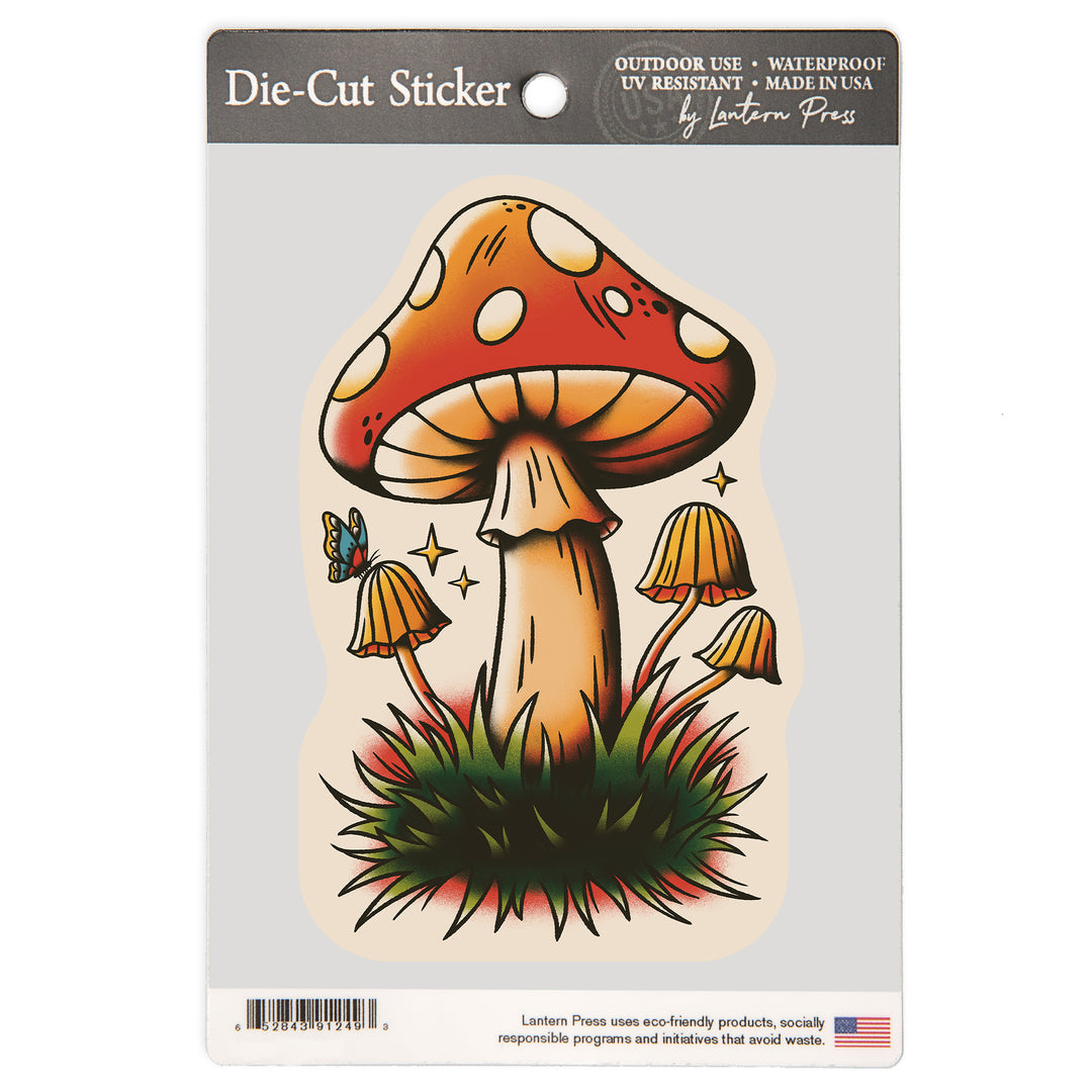 American Traditional, Mushrooms, Vinyl Sticker