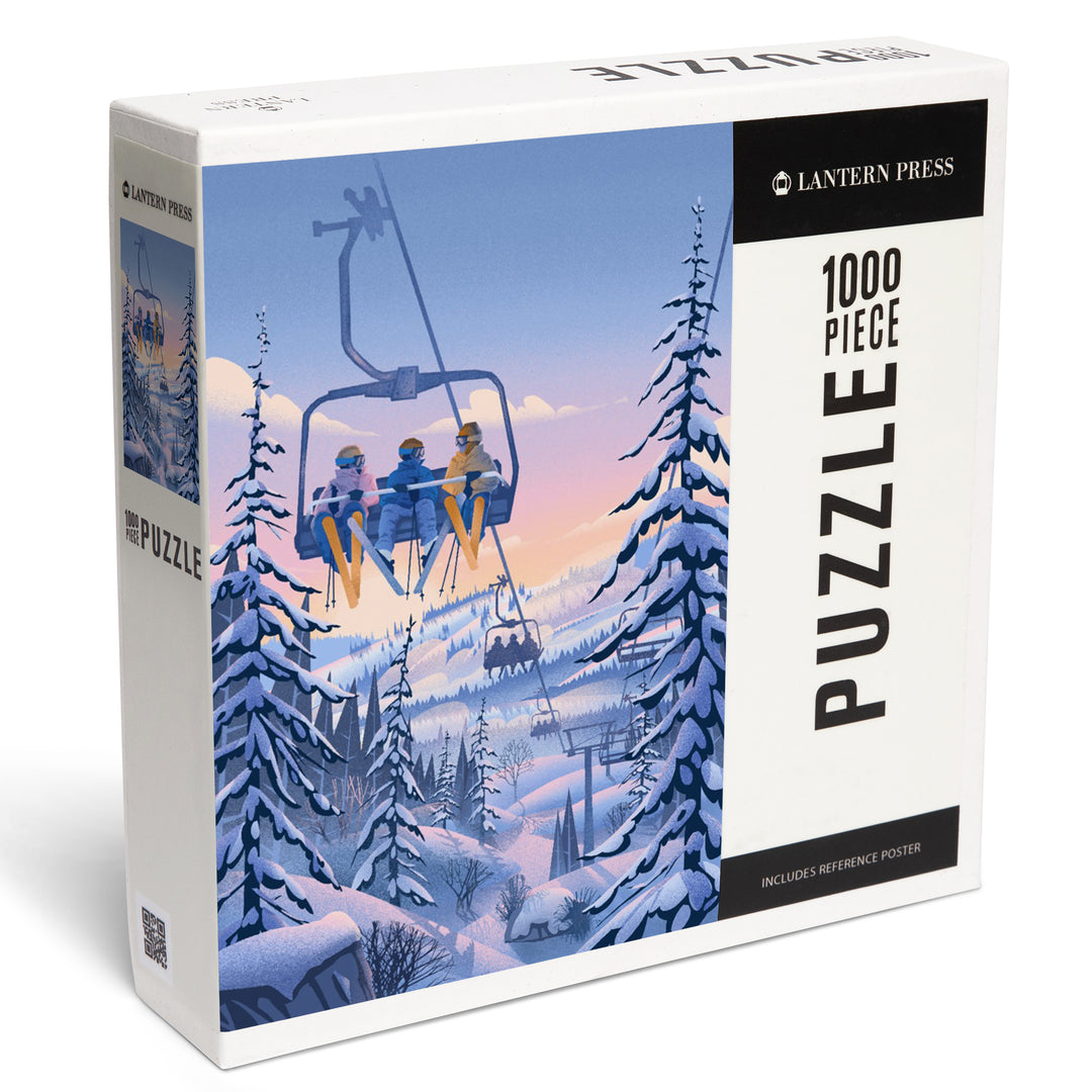Chill on the Uphill Ski Lift, Jigsaw Puzzle