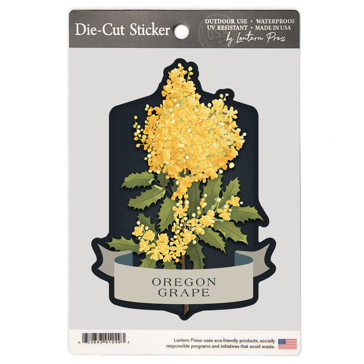 Vintage Flora Noir, Oregon Grape, Vinyl Sticker