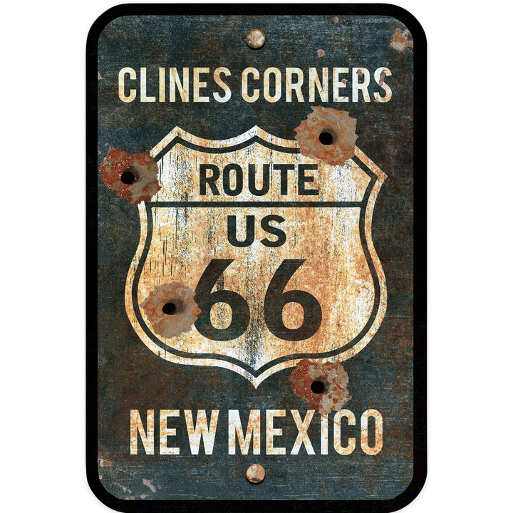 Clines Corner, New Mexico, Route 66 Sign, Contour, Vinyl Sticker