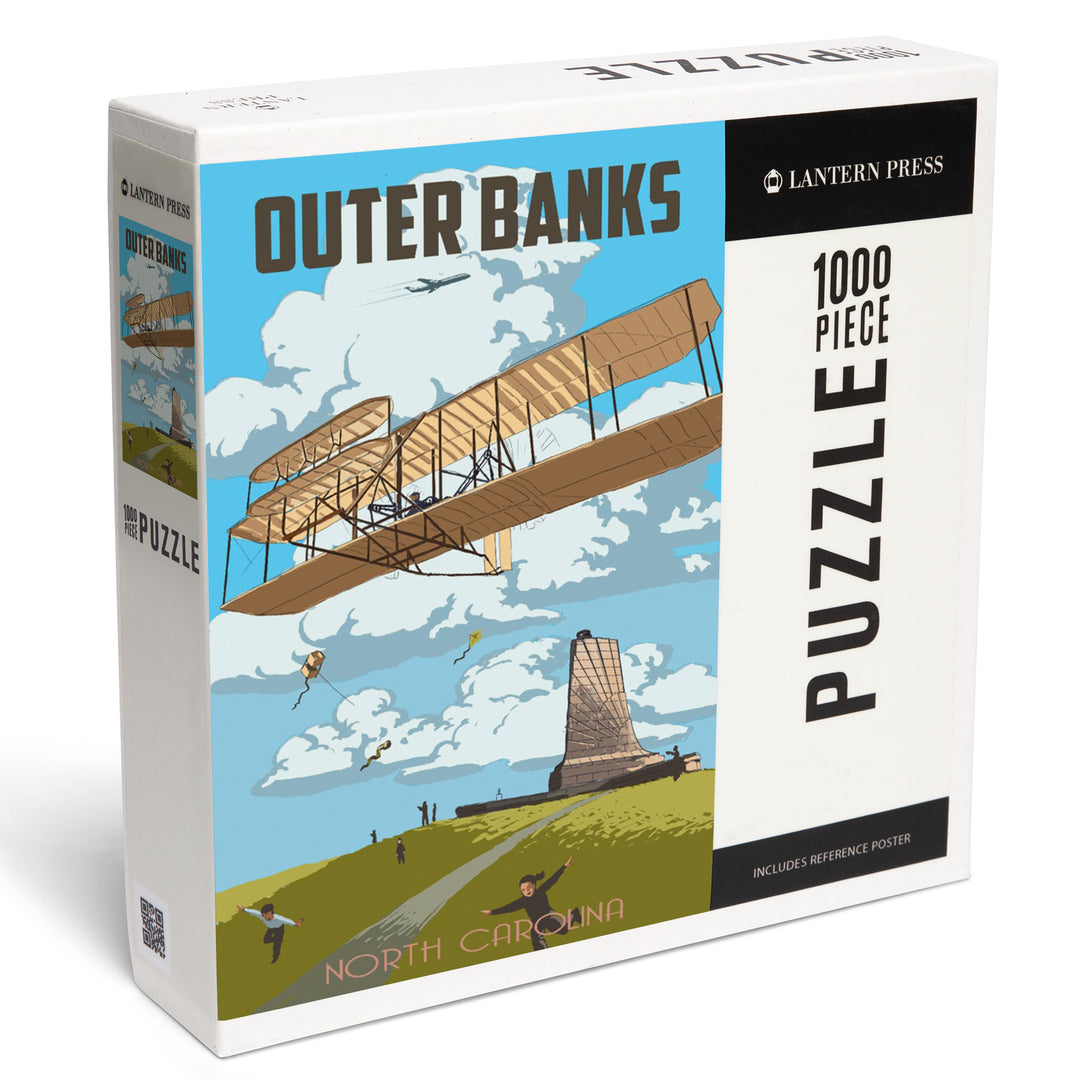 Outer Banks, North Carolina, Painterly, Wright Brothers National Memorial, 1000 Piece Jigsaw Puzzle