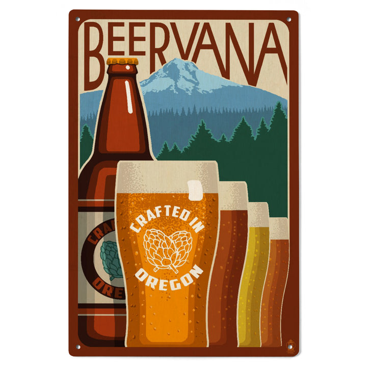 Oregon Beers, Beervana, Vintage Sign, Lantern Press Artwork, Wood Signs and Postcards
