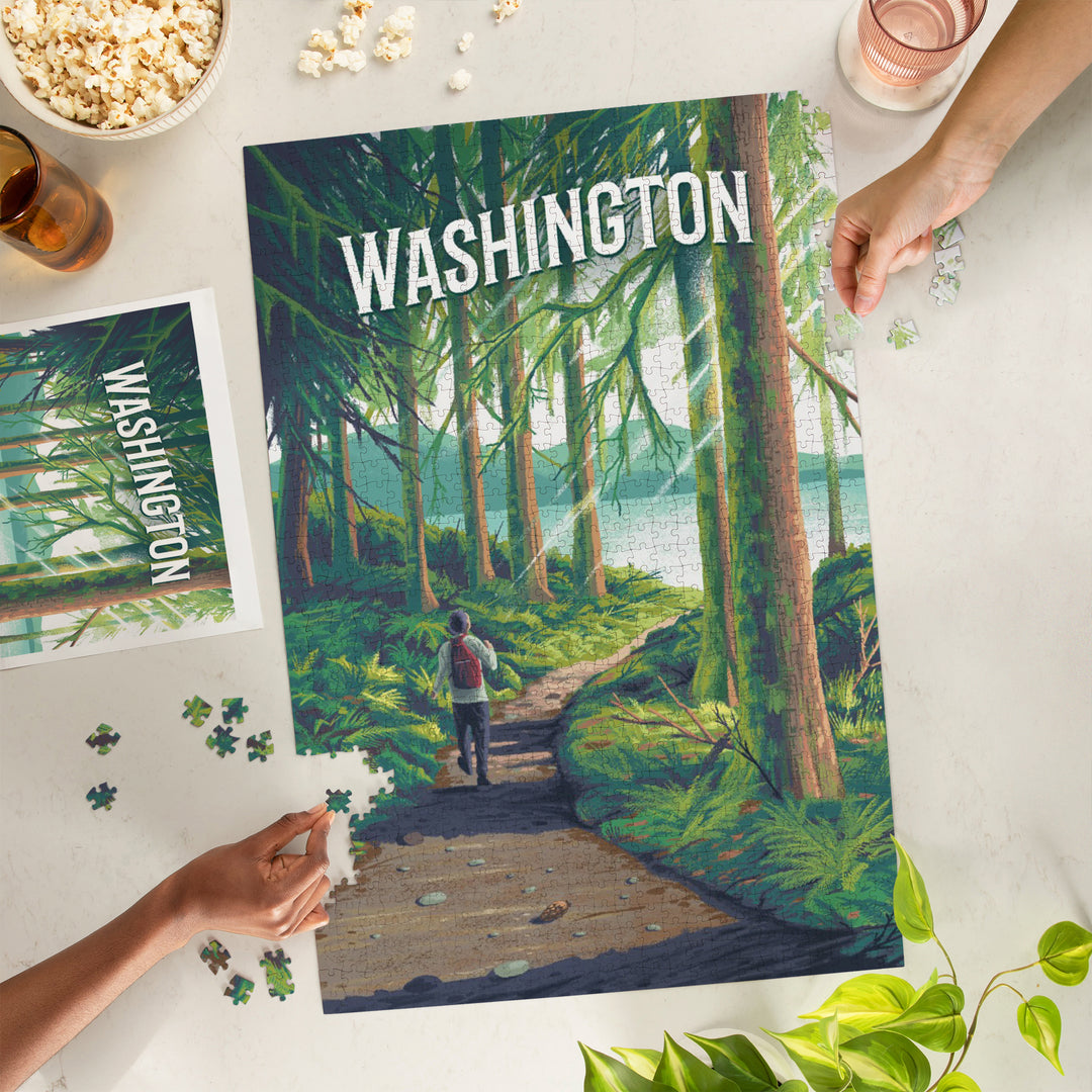 Washington, Walk In The Woods, Day Hike, 1000 Piece Jigsaw Puzzle