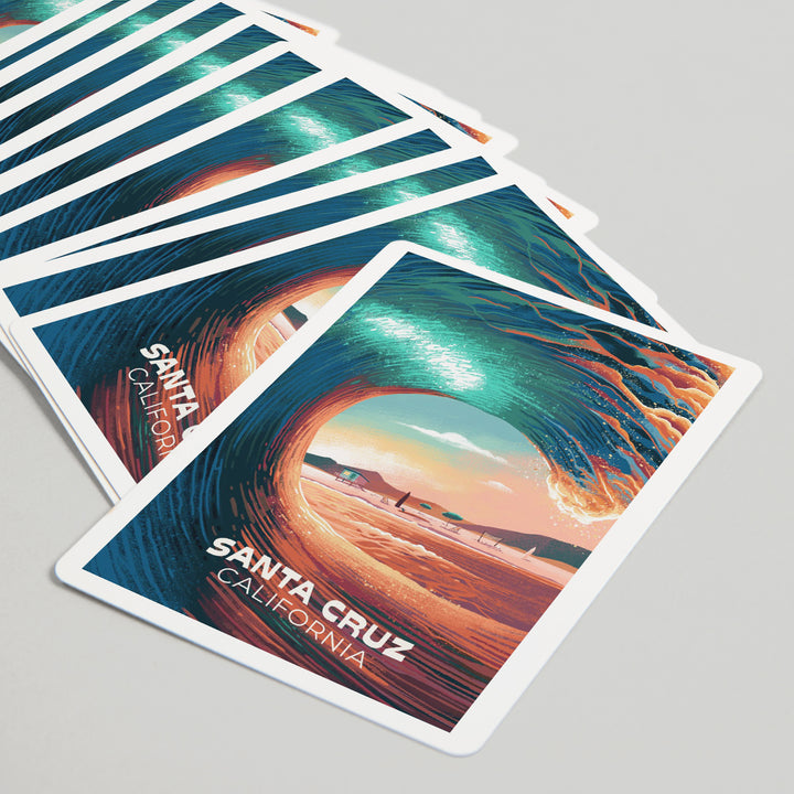 Playing Cards, Santa Cruz, California, Epic Wave, 52 Card Deck with Jokers in Box, Unique Art