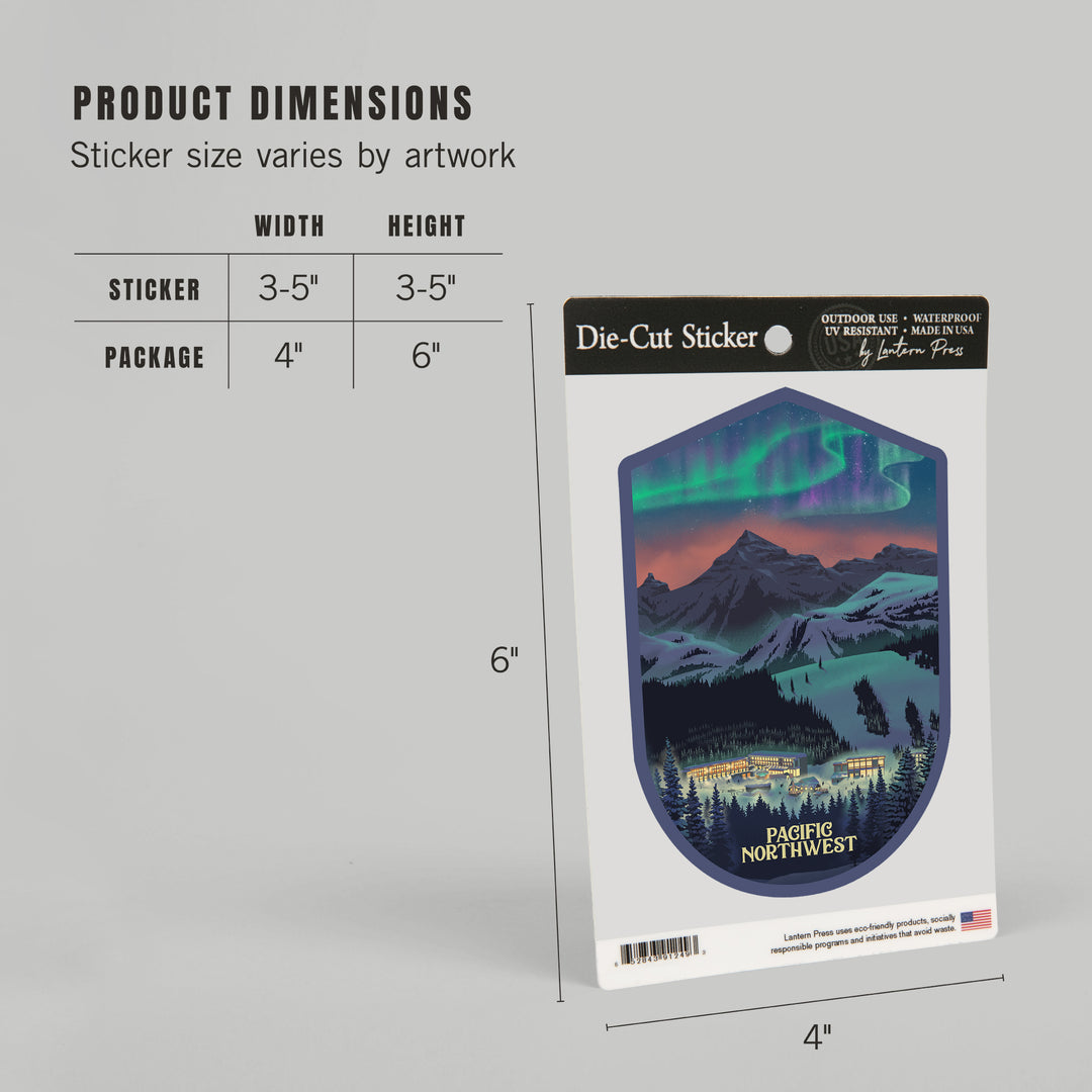 Pacific Northwest, Village Northern Lights, Vinyl Sticker