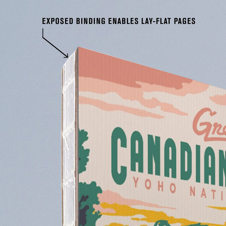 Lined 6x9 Journal, Yoho National Park, Canadian Rockies, Explorer Series, Bear, Lay Flat, 193 Pages, FSC paper