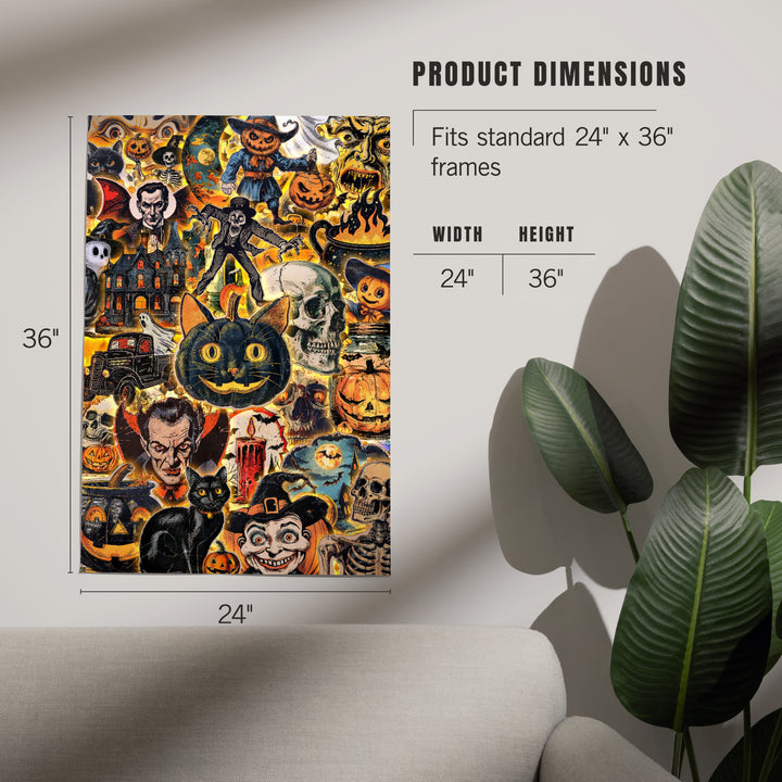 Vintage Halloween Collage, Art & Giclee Prints
