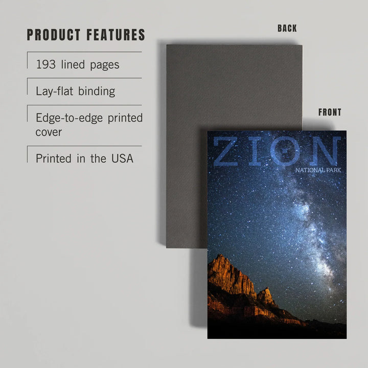 Lined 6x9 Journal, Zion National Park, Utah, Milkyway, Lay Flat, 193 Pages, FSC paper