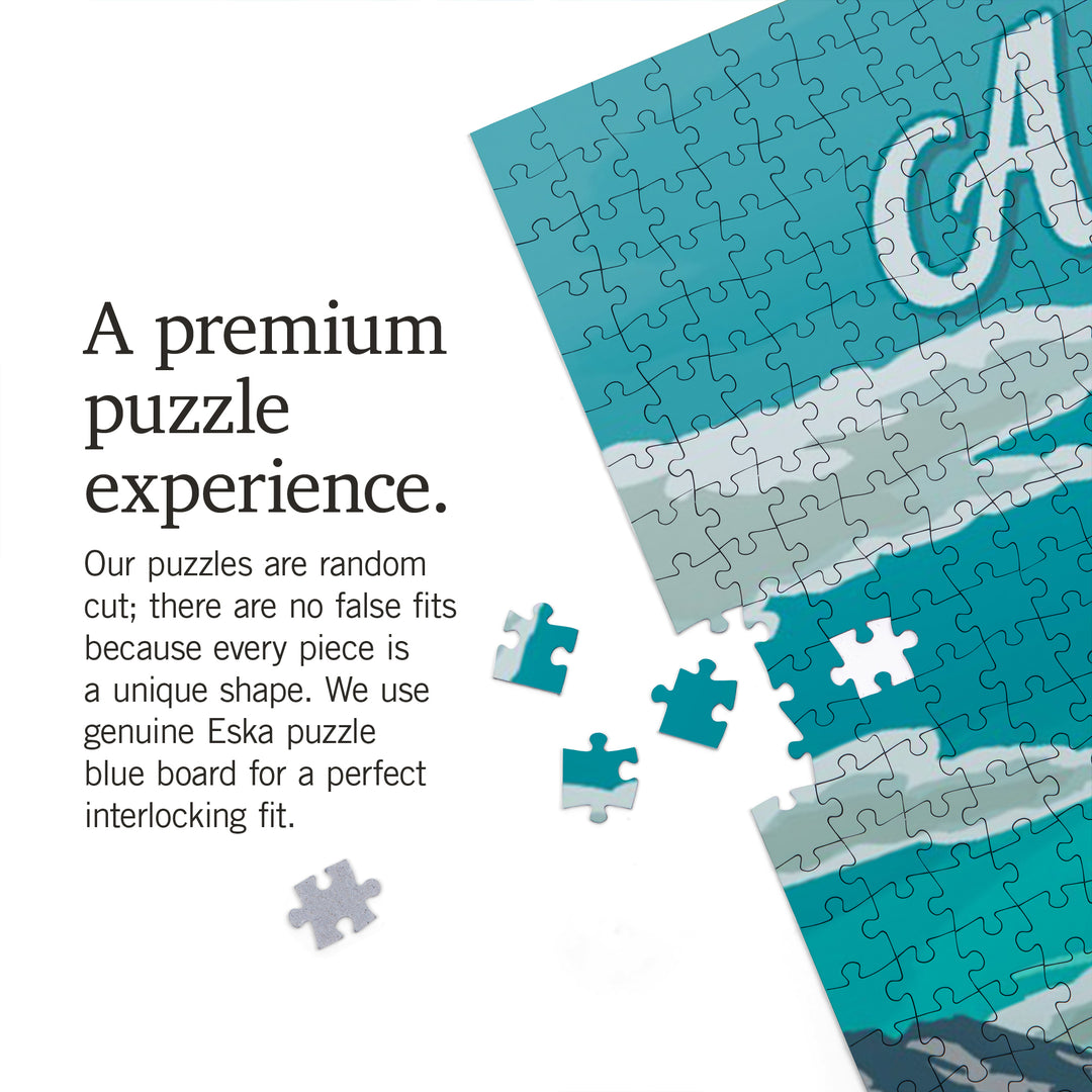 Alaska, Painterly, Caribou Herd, 1000 Piece Jigsaw Puzzle