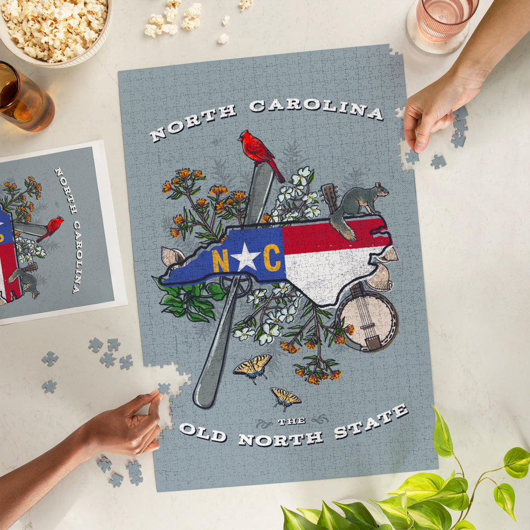 Raleigh, North Carolina, State Treasure Trove, 1000 Piece Jigsaw Puzzle