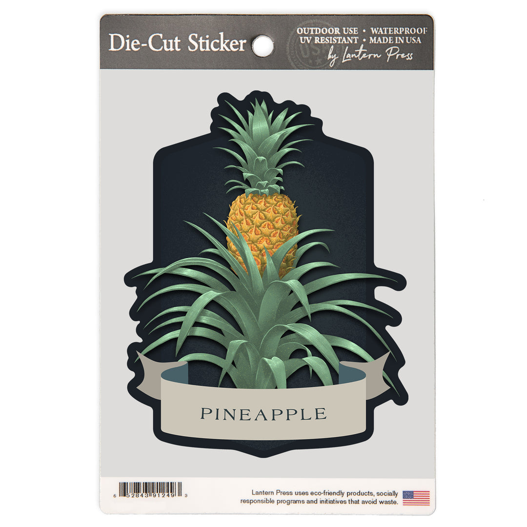 Vintage Flora Noir, Pineapple, Vinyl Sticker