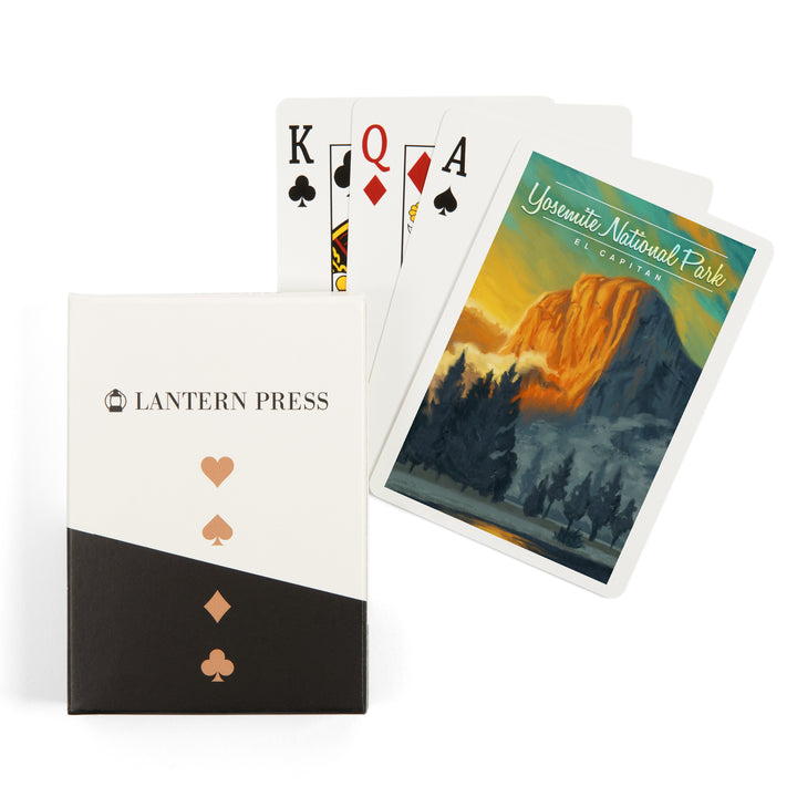 Playing Cards, Yosemite National Park, California, El Capitan, Oil Painting, 52 Card Deck with Jokers in Box, Unique Art
