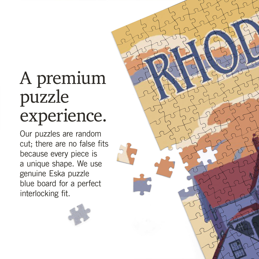 Rhode Island, Painterly, Lighthouse, 1000 Piece Jigsaw Puzzle