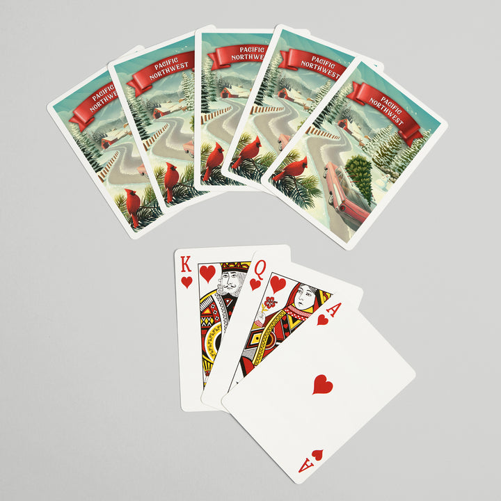 Playing Cards, Pacific Northwest, Holiday Tradition, 52 Card Deck with Jokers in Box, Unique Art