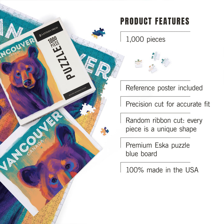 Vancouver, Canada, Black Bear, Vivid, 1000 Piece Jigsaw Puzzle