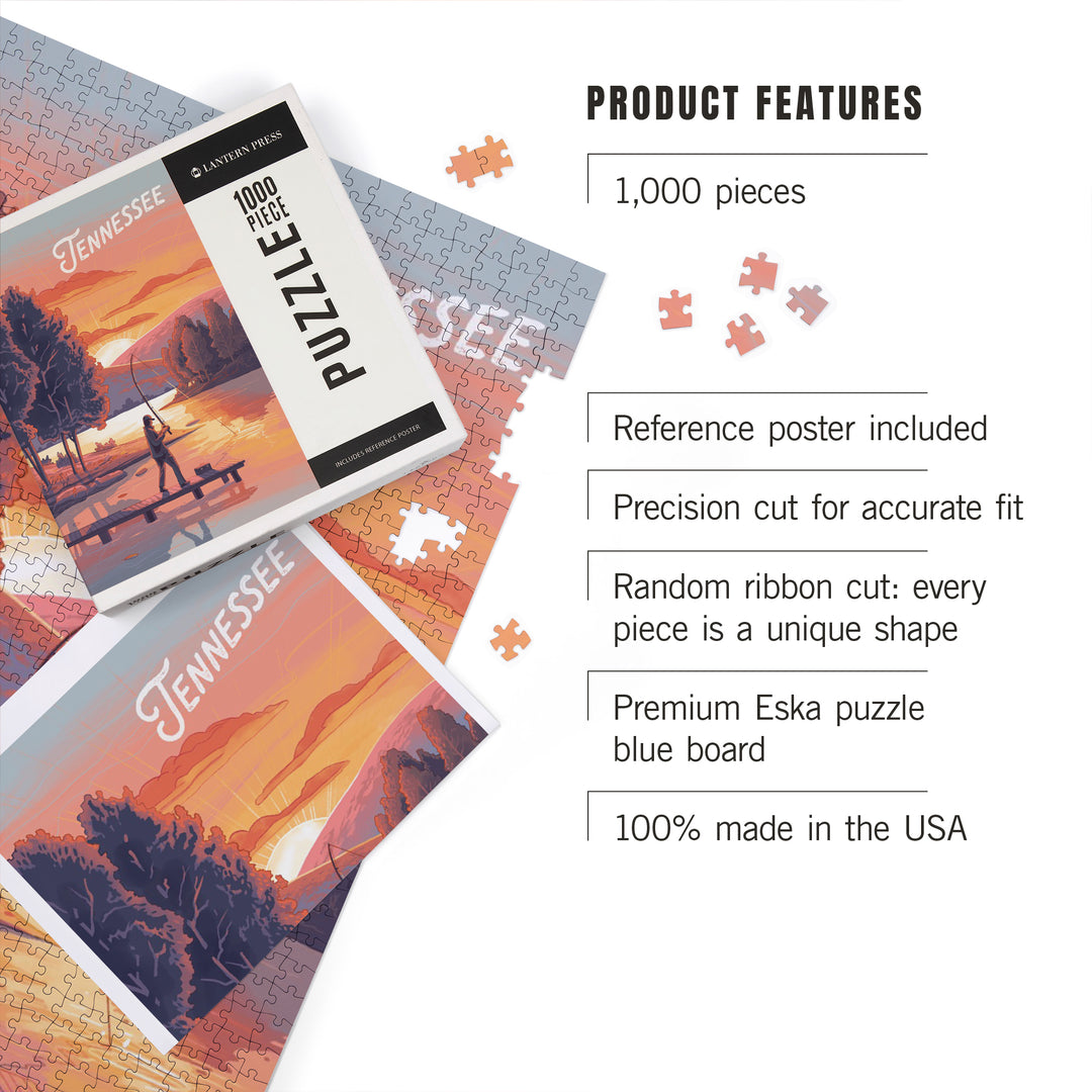 Tennessee, This Is Living, Fishing with Hills, 1000 Piece Jigsaw Puzzle