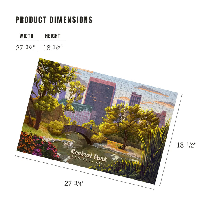 New York City, New York, Central Park Bridge, Painterly, Jigsaw Puzzle