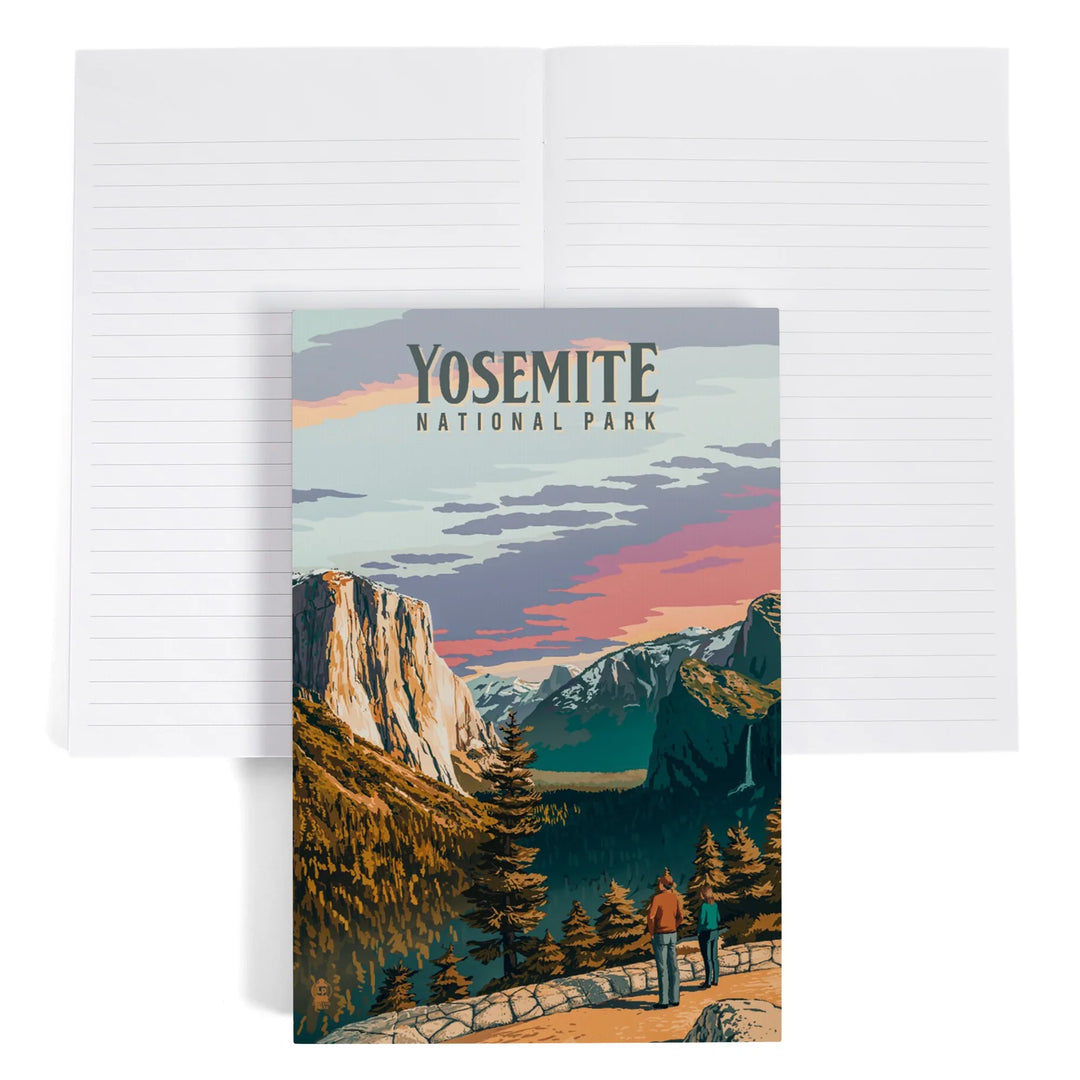 Lined 6x9 Journal, Yosemite National Park, California, Painterly National Park Series, Lay Flat, 193 Pages, FSC paper