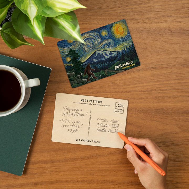 Durango, Colorado, Bigfoot, Starry Night, Wood Sign and Postcards