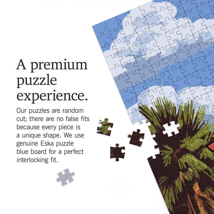 Signpost, Coast Beach and Palms, Jigsaw Puzzle