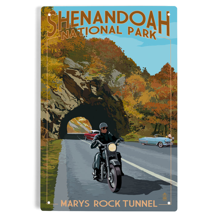 Shenandoah National Park, Virginia, Marys Rock Tunnel Motorcycle, Metal Signs