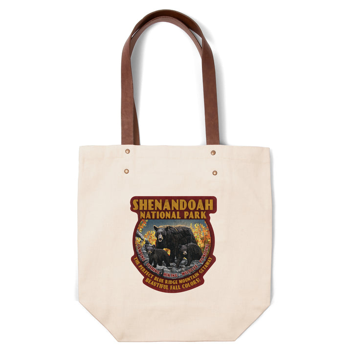 Shenandoah National Park, Virginia, Black Bears, Vintage Sign, Contour, Lantern Press Artwork, Accessory Go Bag