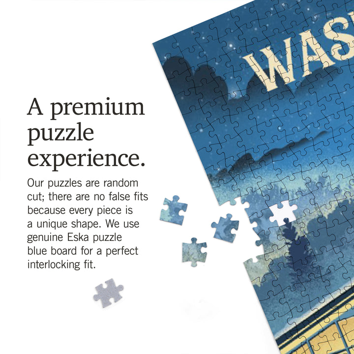 Washington, Lithograph, Snow Lodge, 1000 Piece Jigsaw Puzzle