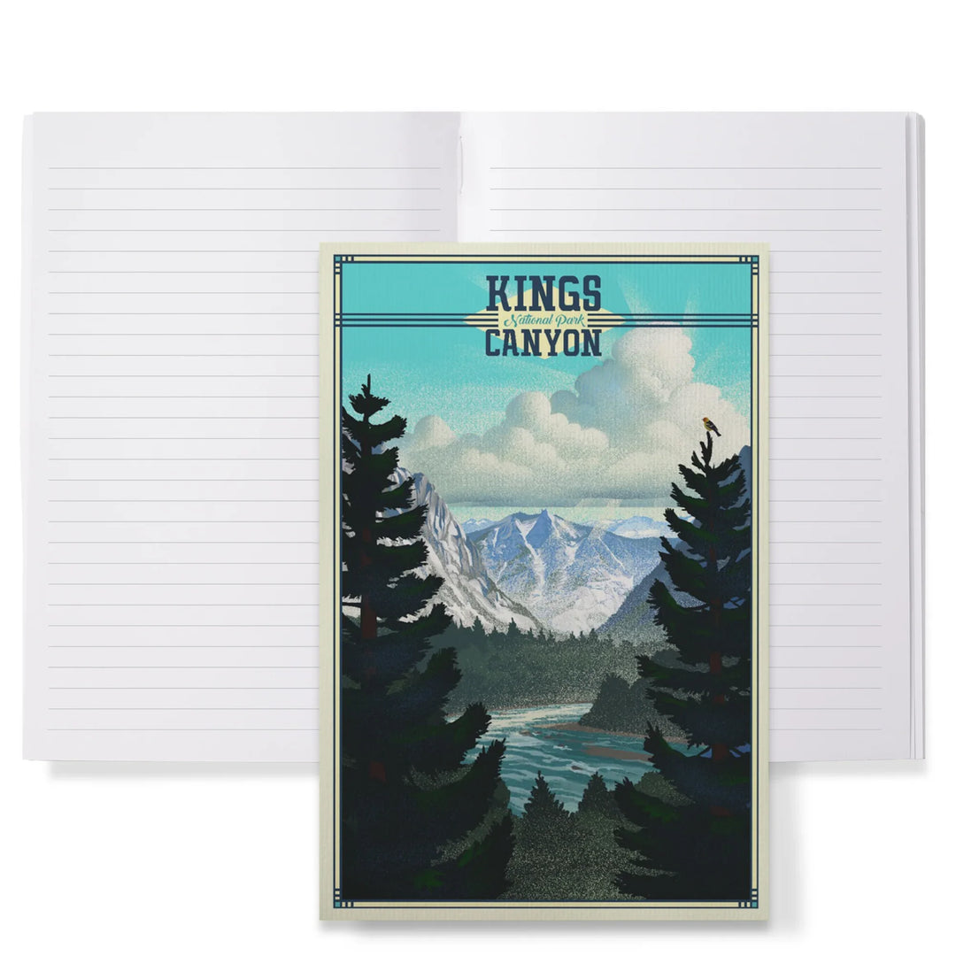 Lined 6x9 Journal, Kings Canyon National Park, Lithograph, Lay Flat, 193 Pages, FSC paper
