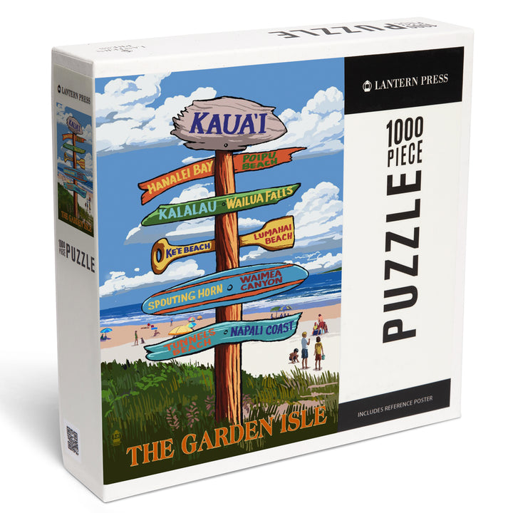 Kaua'i, Hawaii, The Garden Isle Destination Signpost, Jigsaw Puzzle