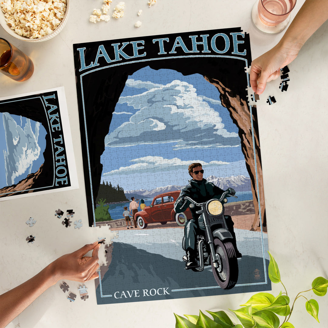 Lake Tahoe, California, Motorcycle Scene, Jigsaw Puzzle
