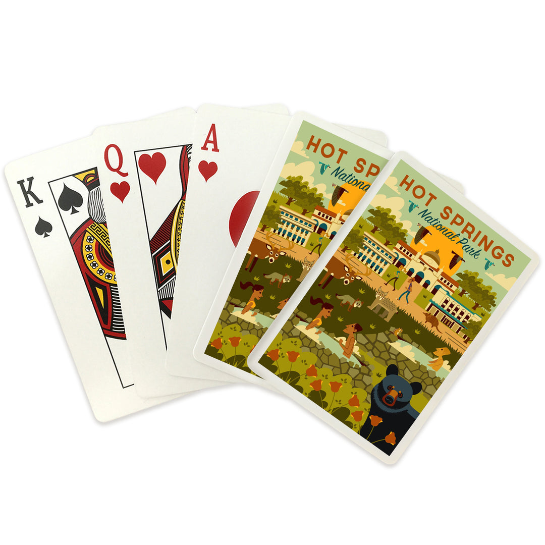 Playing Cards, Hot Springs National Park, Arkansas, Geometric National Park Series, 52 Card Deck with Jokers in Box, Unique Art