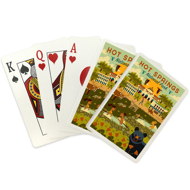 Playing Cards, Hot Springs National Park, Arkansas, Geometric National Park Series, 52 Card Deck with Jokers in Box, Unique Art