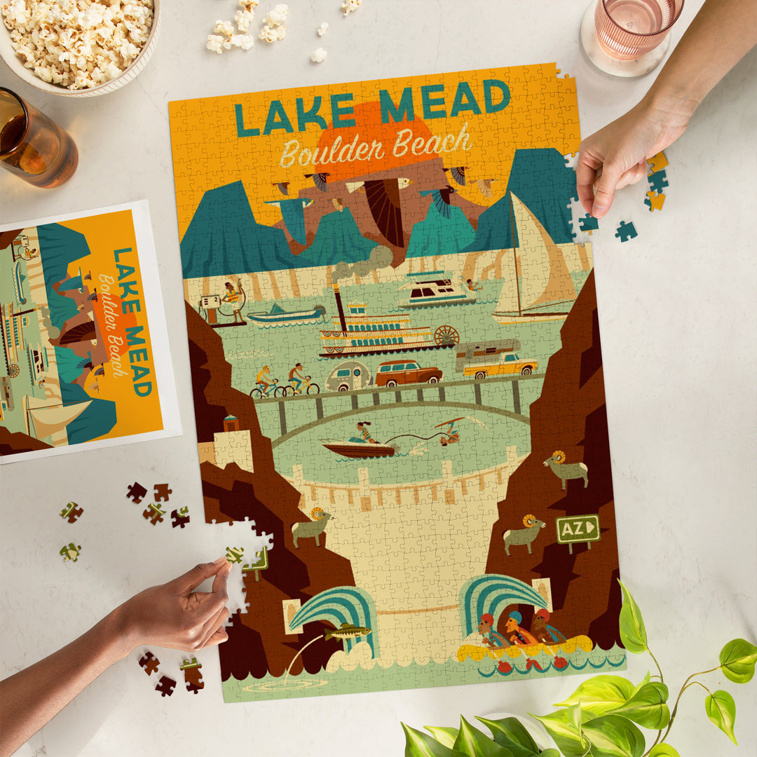 Lake Mead, Boulder Beach, Geometric (lp_archive), Jigsaw Puzzle