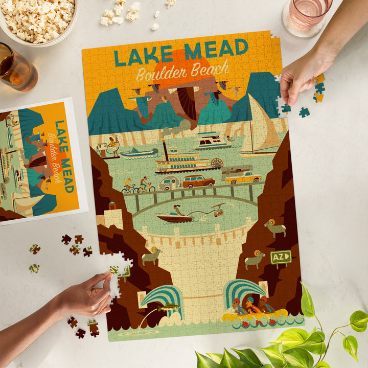 Lake Mead, Boulder Beach, Geometric (lp_archive), Jigsaw Puzzle