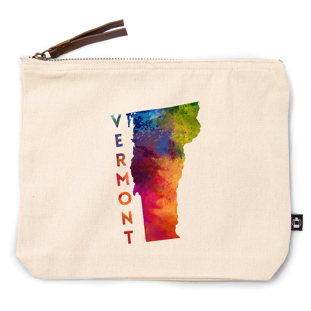Vermont, State Abstract Watercolor, Contour, Lantern Press Artwork, Accessory Go Bag