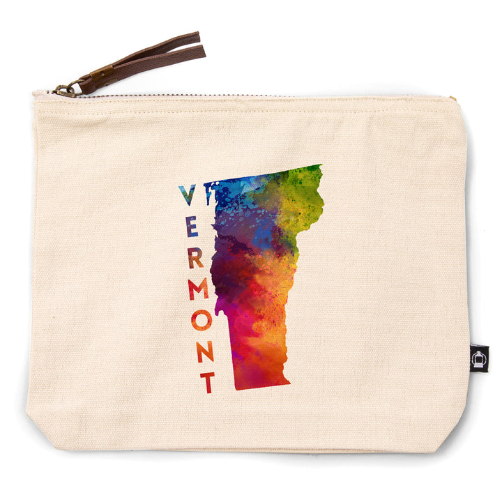Vermont, State Abstract Watercolor, Contour, Lantern Press Artwork, Accessory Go Bag