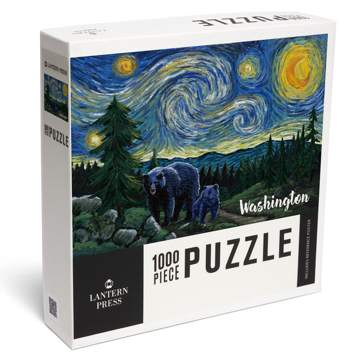 Washington, Starry Night, Bear and Cub, Jigsaw Puzzle