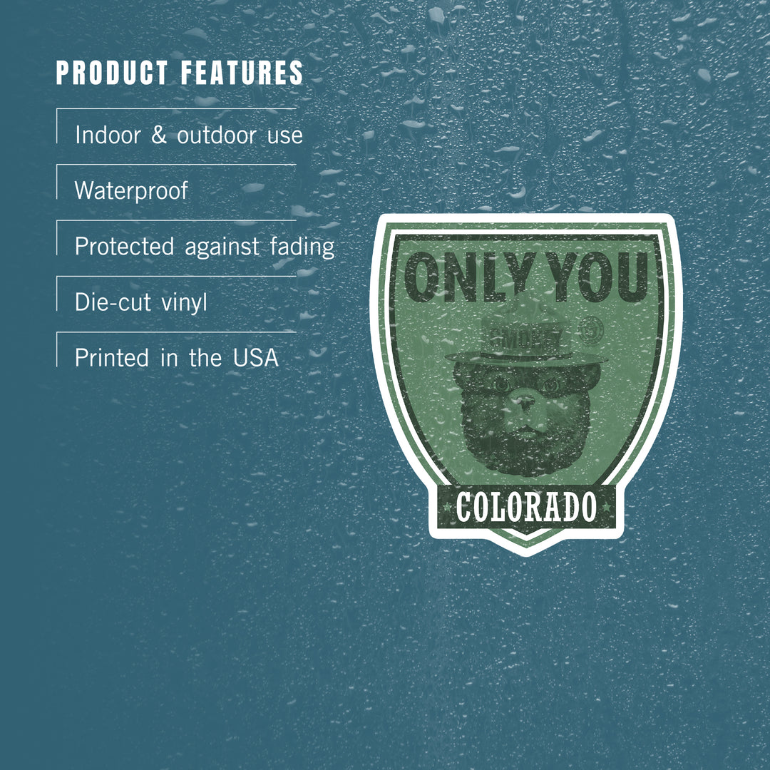 Colorado, Smokey Bear, Only You, Contour, Vinyl Sticker