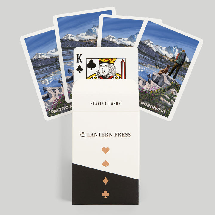 Playing Cards, Pacific Northwest, Washington, Painterly, Get Out and Hike, 52 Card Deck with Jokers in Box, Unique Art