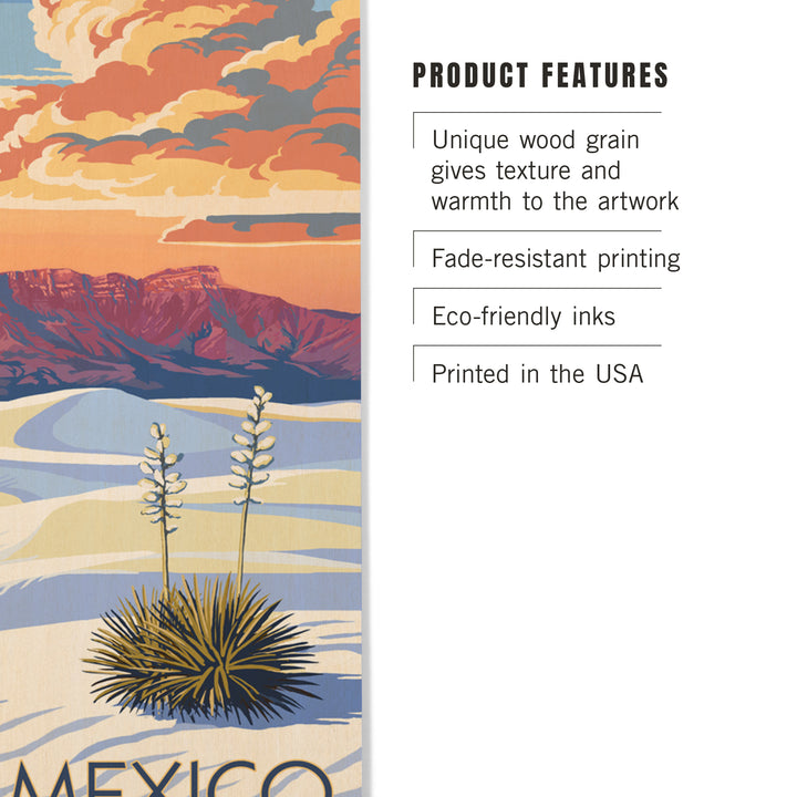 New Mexico, White Sands Sunset, Wood Sign and Postcards